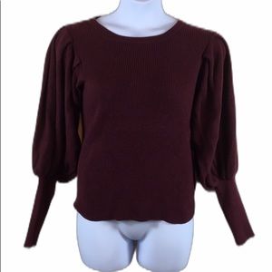 Vince Camuto Balloon Sleeve Ribbed Sweater Size S